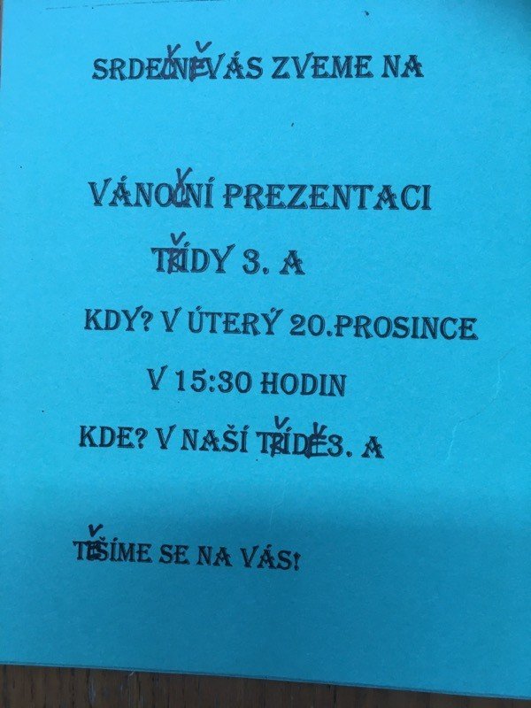 Vánoční prezentace naší třídy